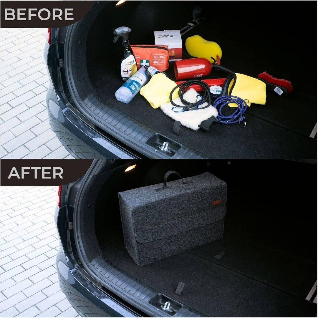 M MOTOS Auto Kofferraumtasche Filz Kfz Kofferraum Organizer für Werkzeug & Autopflege