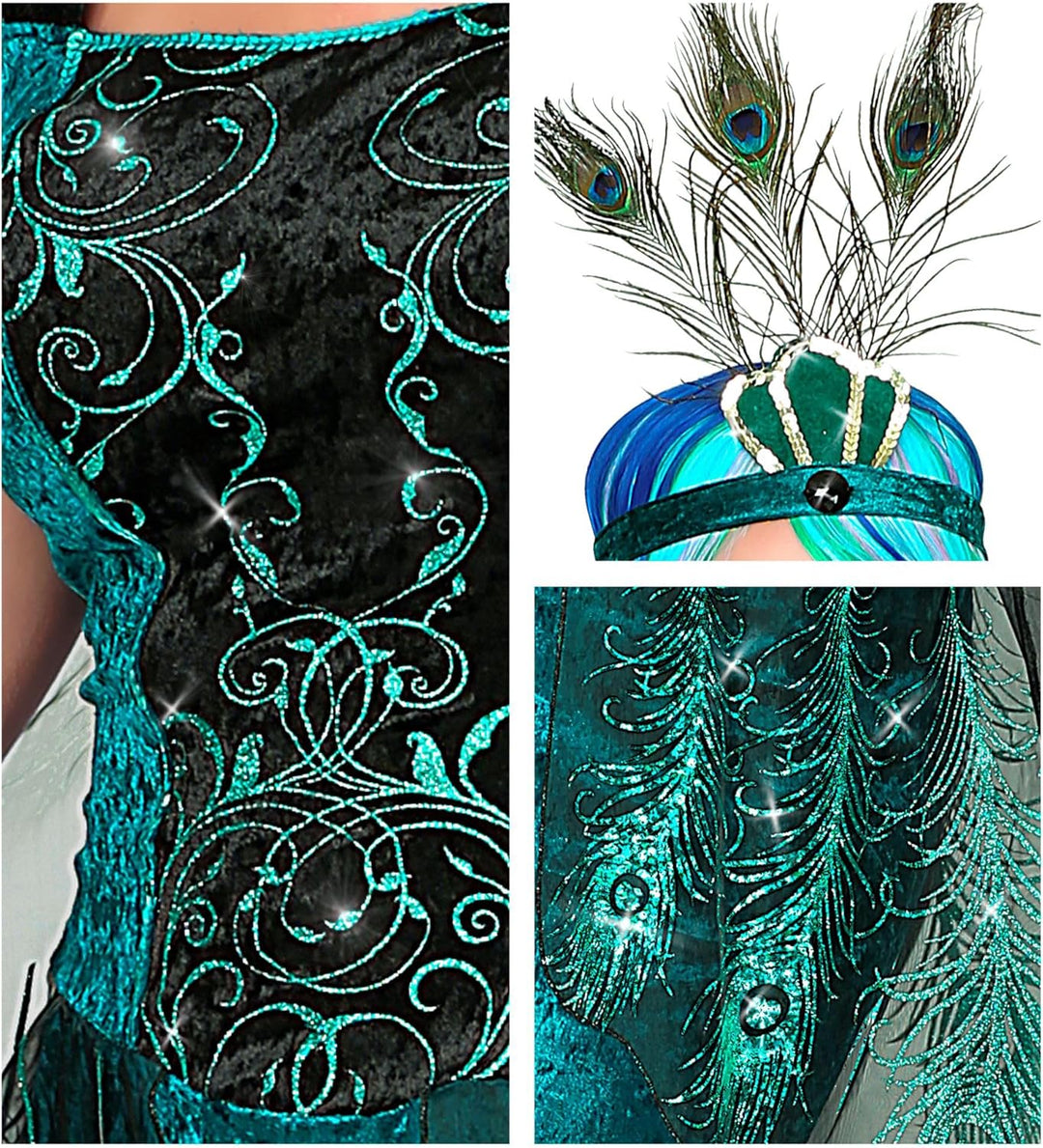 W WIDMANN MILANO Party Fashion - Kostüm Pfau, Kleid, Tierkostüm, Faschingskostüme, Karneval, XS