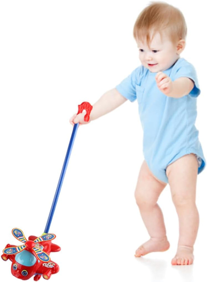 Schiebespielzeug, Baby-Schiebeflugzeug, Spielzeug mit langem Griff, Laufspielzeug für Kleinkinder, S