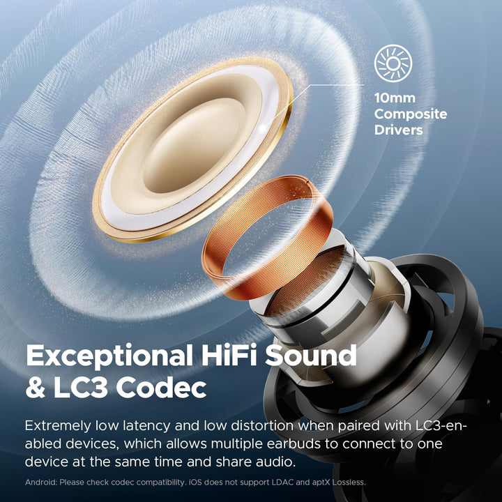 SoundPEATS Air5 Pro Bluetooth Kopfhörer mit Adaptive Hybride Geräuschunterdrückung, aptX Lossless, H