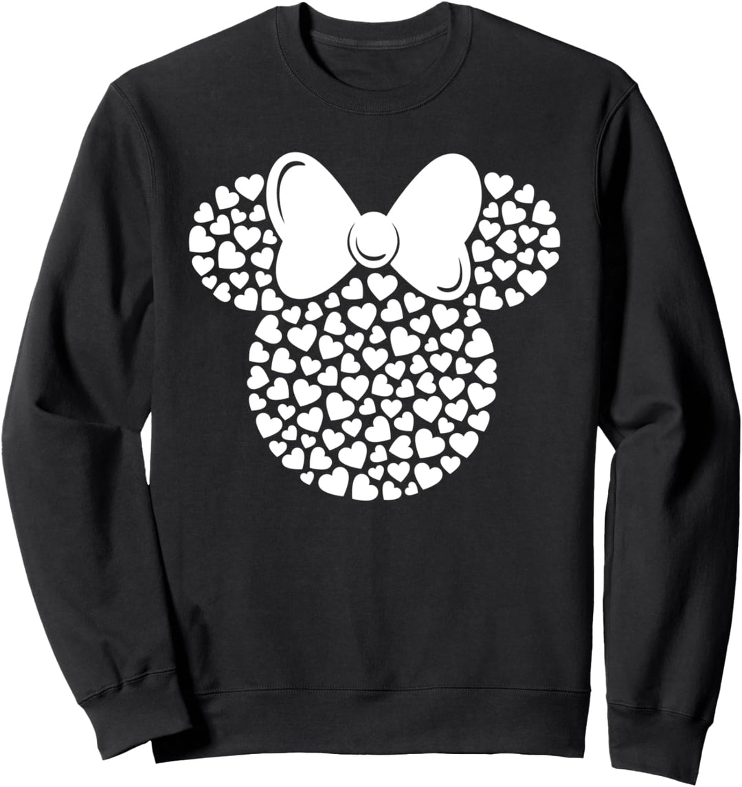 Disney Minnie Mouse Icon Filled with White Hearts Sweatshirt