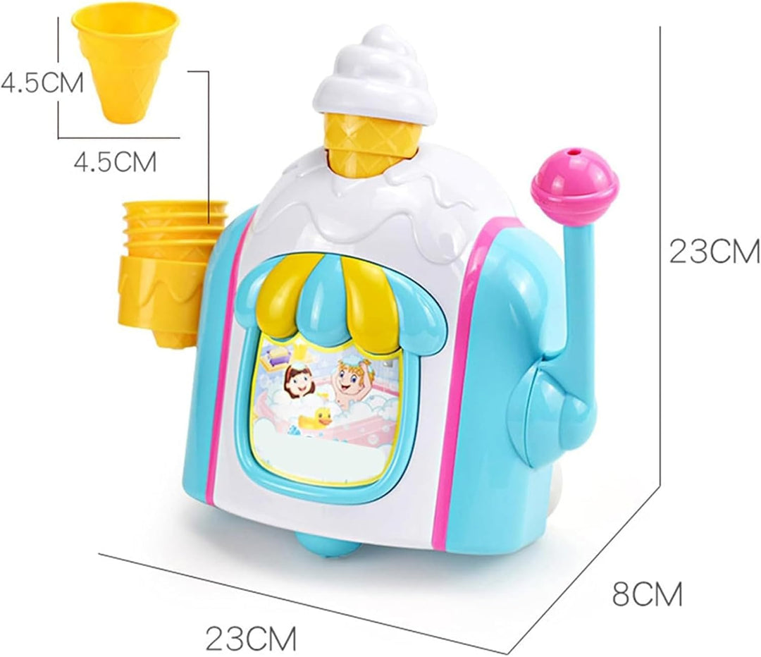 Badeseifenblasenmaschine Eisschaum-Kuchenspielset für Kleinkinder Wasserbadewannen- 2-8 Jahre Intera