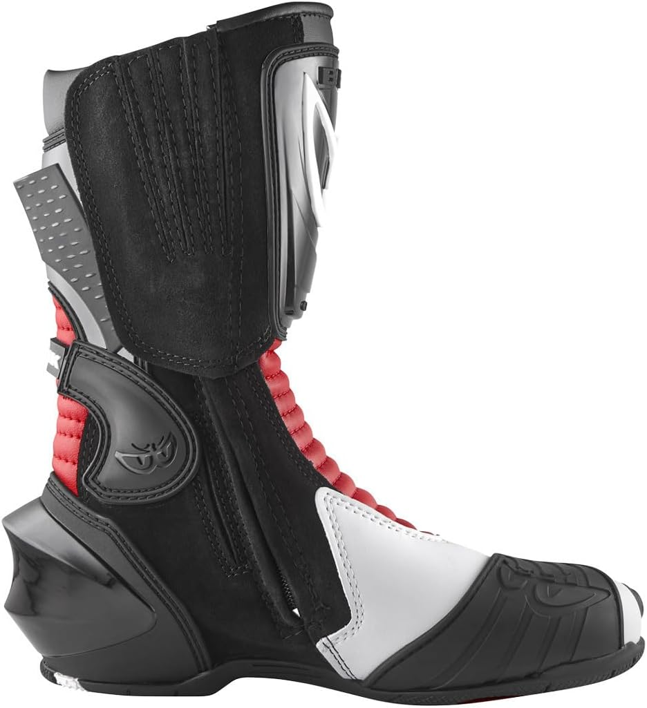 Berik Race-X EVO Motorradstiefel 47 EU Schwarz Weiss Rot, 47 EU Schwarz Weiss Rot