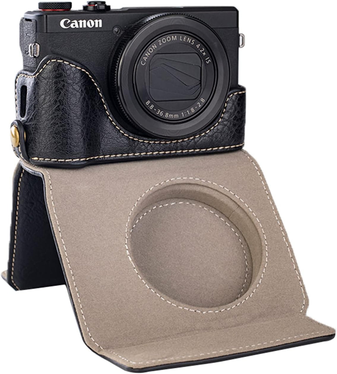 kinokoo G7X /G7X Mark II /G7X Mark III Hülle, PU Leder Kameratasche Kompatibel für Canon G7X /G7X II