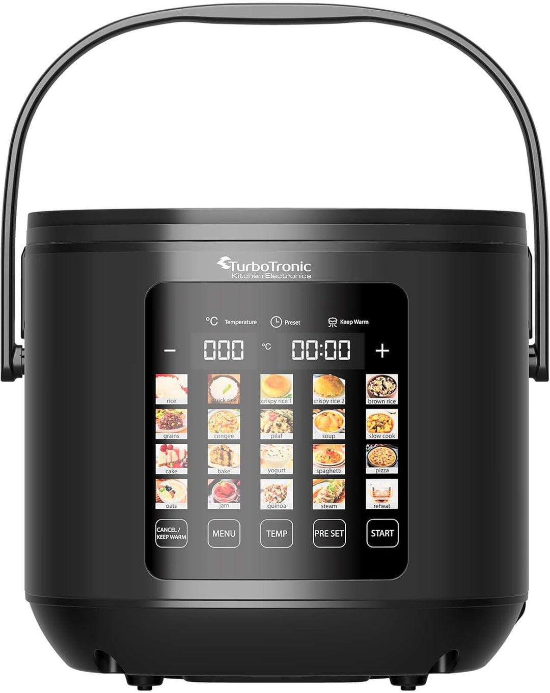 TurboTronic Multikocher 5L Kapazität 20 Programme 860W Elektrischer Schon- und Dampfgarer & Reiskoch