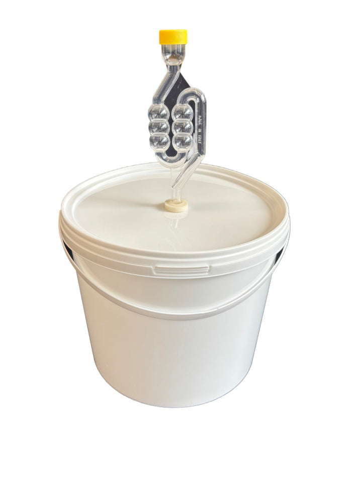 Gärbehälter 5L Fermentationsbehälter mit Gärröhrchen Deckel Dichtgummi Gäreimer Eimer für Bier Wein