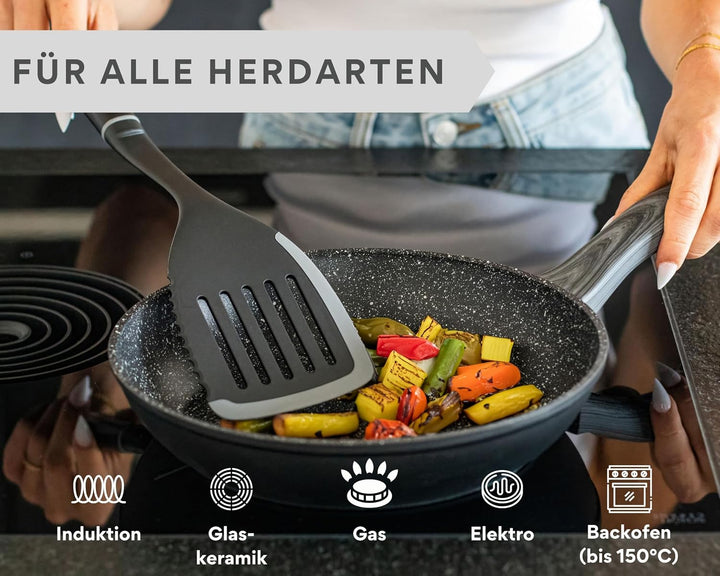 Pfannenset 3-teilig Pfanne 20, 24, 28cm Induktion – Antihaft Beschichtete grosse Universalpfanne für