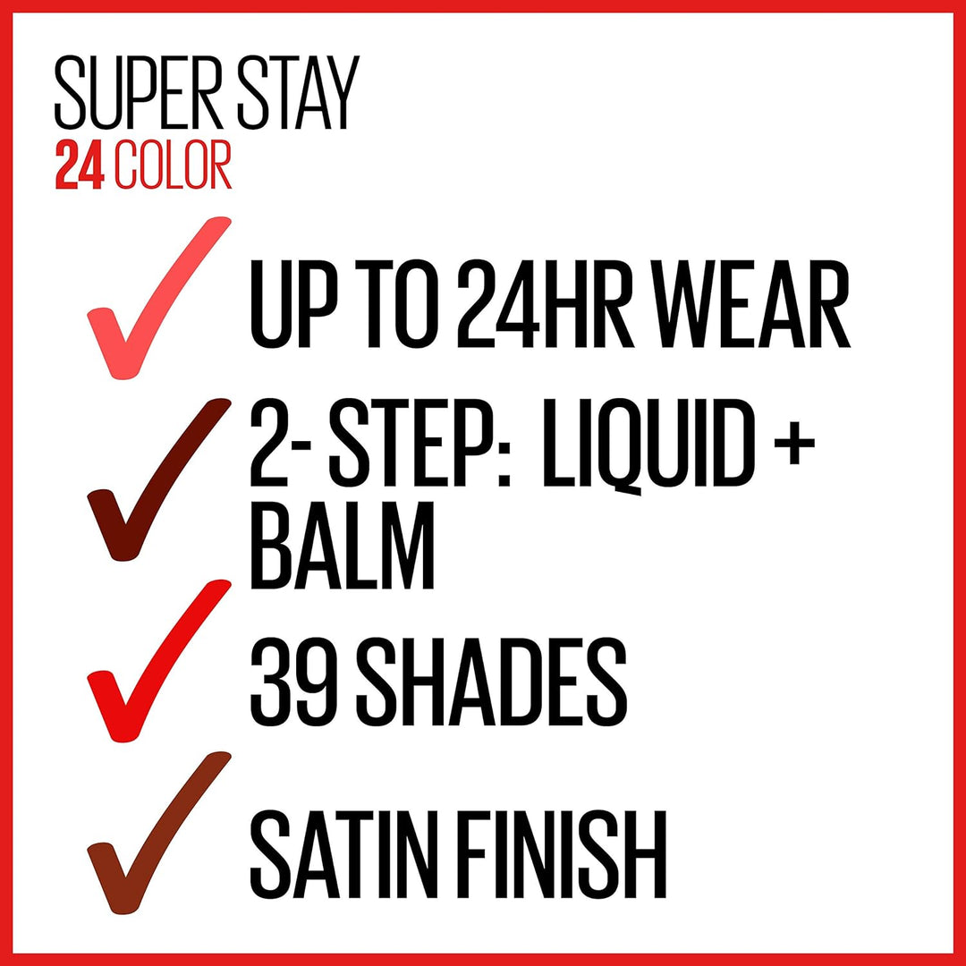Maybelline New York Super Stay 2 Step Lipsticks, Continuous Coral, 1.8g