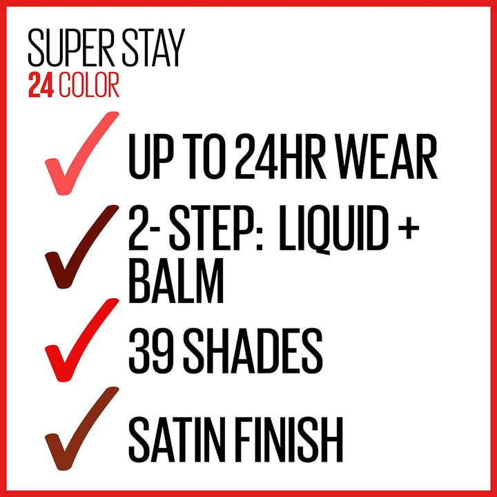 Maybelline New York Super Stay 2 Step Lipsticks, Continuous Coral, 1.8g
