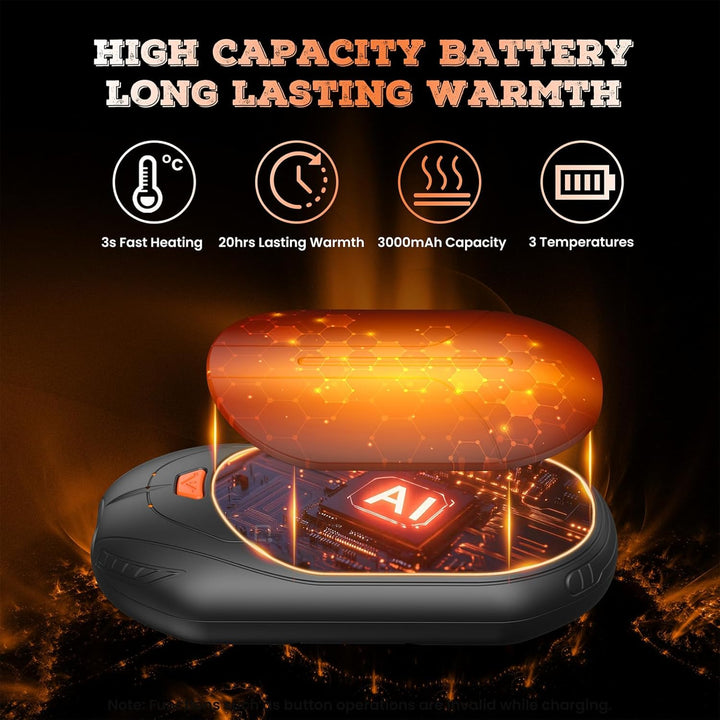 Elektrisch Handwärmer Wiederverwendbar Wiederaufladbar Taschenwärmer: 2er Pack 6000mAh USB Aufladbar