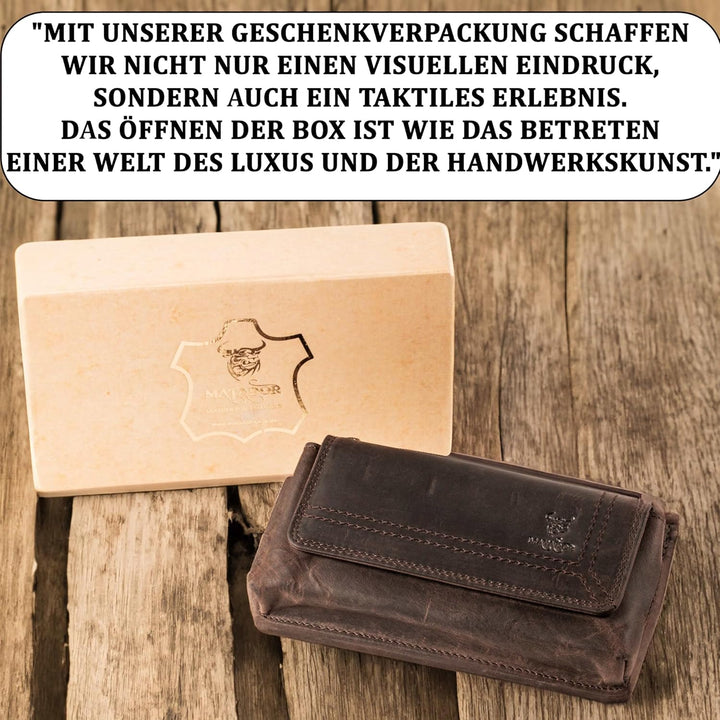 MATADOR Echt Leder Universal Handy-Tasche Holster Gürteltasche Magnetverschluss Quer für Handys bis