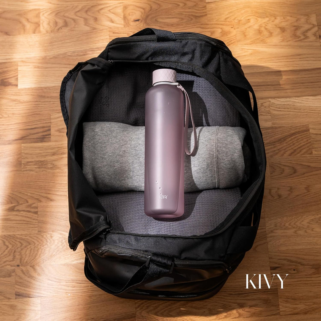 KIVY Trinkflasche Tritan 1l - Kohlensäure geeignet & Auslaufsicher - Für Sport, Schule & Büro- Trink