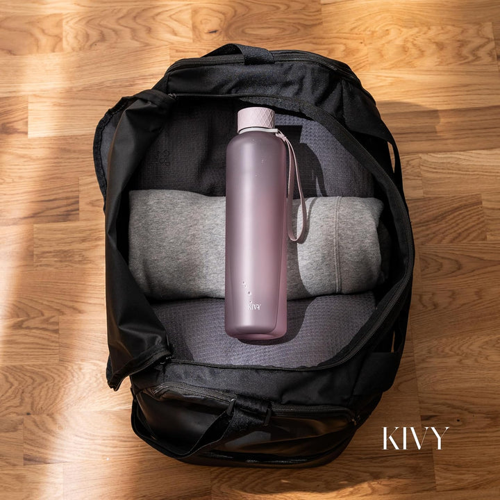 KIVY Trinkflasche Tritan 1l - Kohlensäure geeignet & Auslaufsicher - Für Sport, Schule & Büro- Trink
