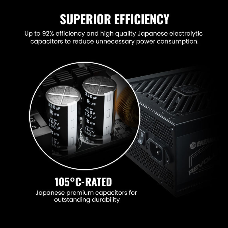 Enermax Revolution D.F. 2 ATX Compact Gaming&Streaming PC Netzteil 850W 80Plus Gold (Semi-Modular, F