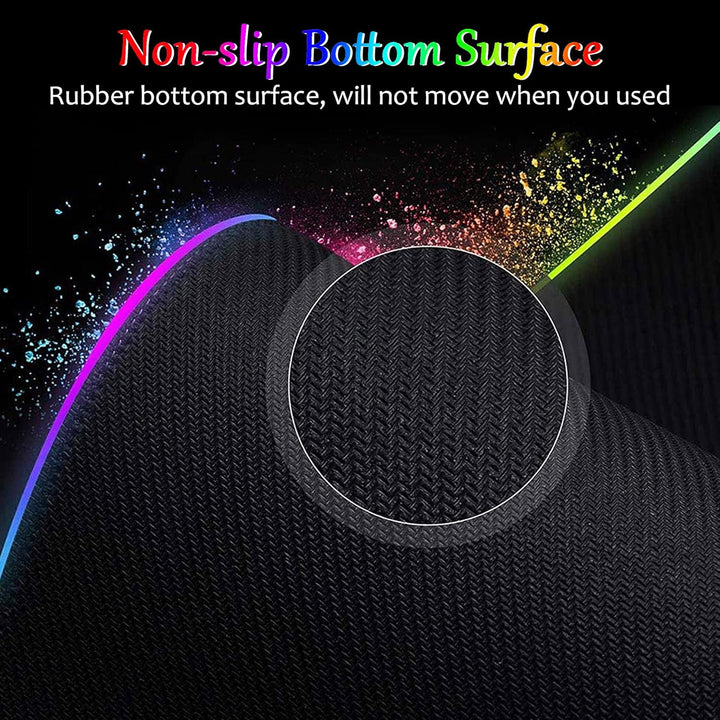 DORRISO Neu Gaming Mauspad Grosses RGB 900x400x3 mm XXL LED Schreibtischunterlage Wasserdicht Anti R