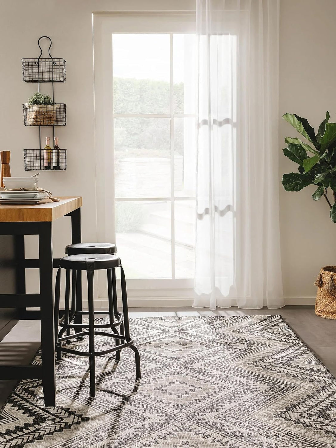 benuta Nest Teppich Cleo - Kunstfaser - Outdoor geeignet - Rechteckig & im Style: Geometrisch, Kelim
