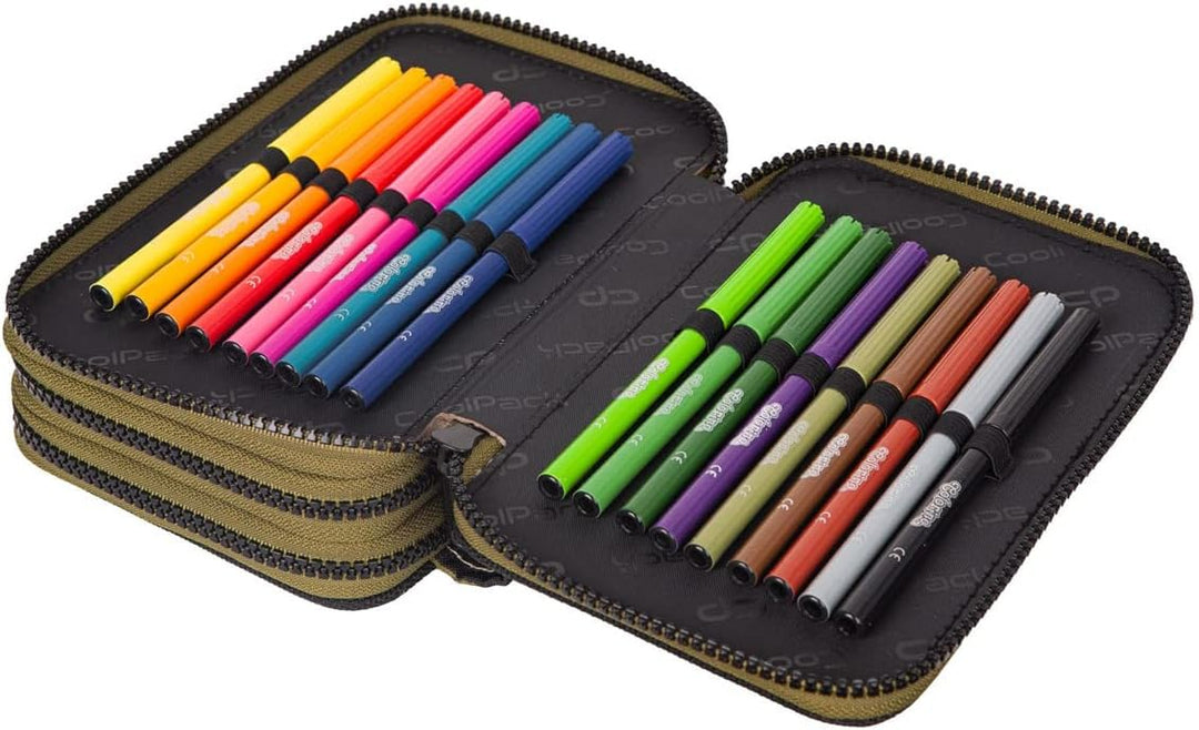 CoolPack XXL Federtasche Federmappe 3-Fach Schulstiftetui, dreifaches Federmäppchen, Federmäppchen f