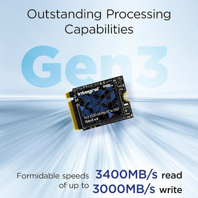 Integral 1TB NVMe M.2 2230 SSD PCIe Gen3 x4 - Read Speed bis zu 3400MB/s, Write Speed bis zu 3000MB/