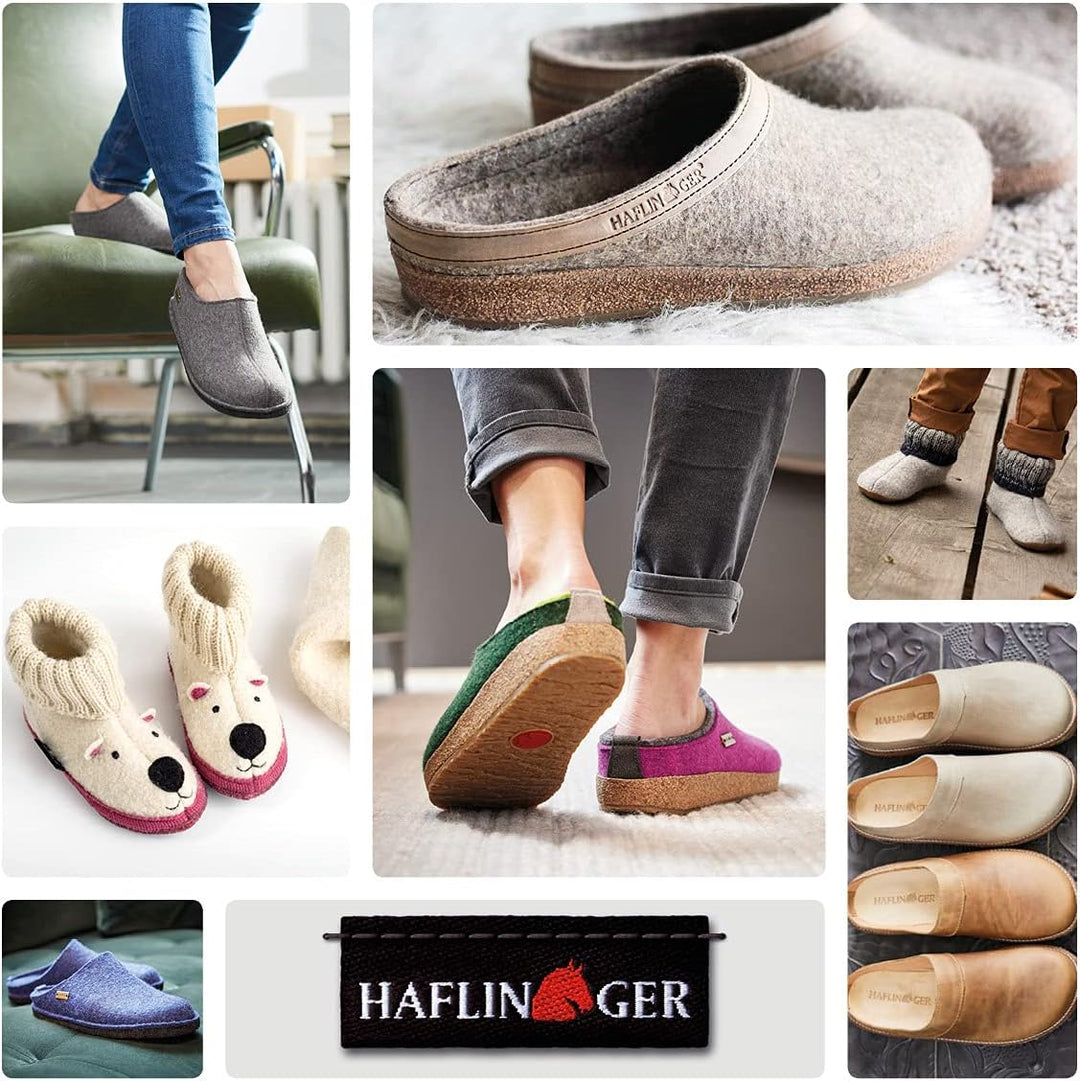 HAFLINGER Bio BO Pantolette Unisex Leder Blau 37 EU, Blau 37 EU