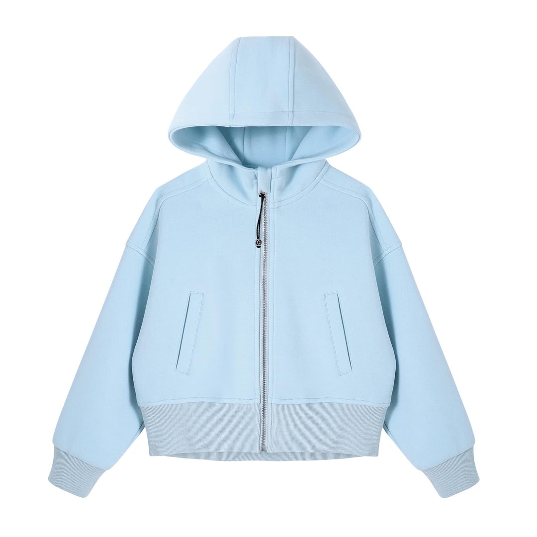 Rolanko Kapuzenpullover für Mädchen mit Reissverschluss, Gemütliche Langarm-Kapuzenjacke Lässiges Sw