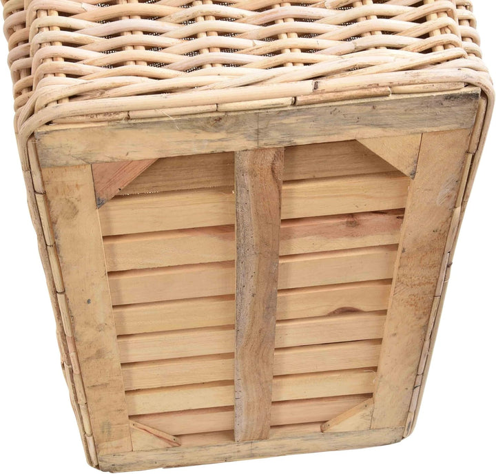 Stabiler Kaminholzkorb, Flechtkorb mit eingearbeitetem Jutestoff/Holzkorb Kaminkorb aus unbehandelte