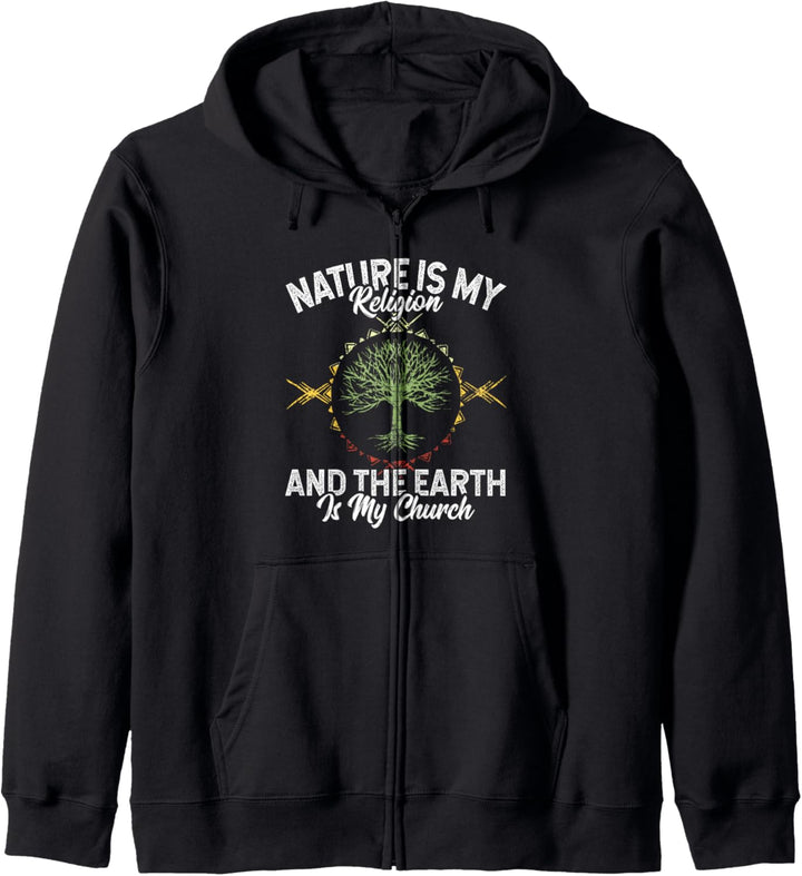Nature Is My Religion Earth Is My Church Native American Day Kapuzenjacke
