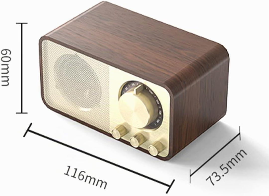 Retro-Bluetooth-Radio, Holzmaserungsdesign, Retro-5-W-Lautsprecher, 1800-mAh-Akku, AUX/USB/TF-Karte,