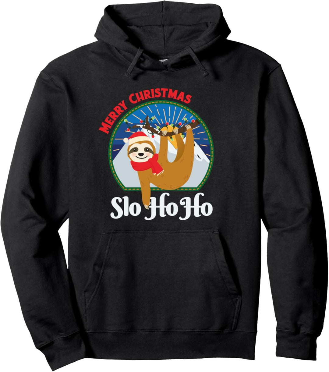 Slo Ho Ho Frohe Weihnachten, Faultier Weihnachten Team Pullover Hoodie