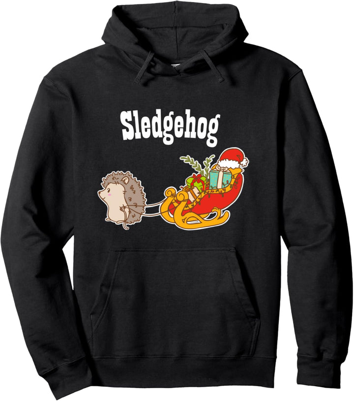 Igel Geschenk Shirt Weihnachten Igel Schlittenhog Pullover Hoodie