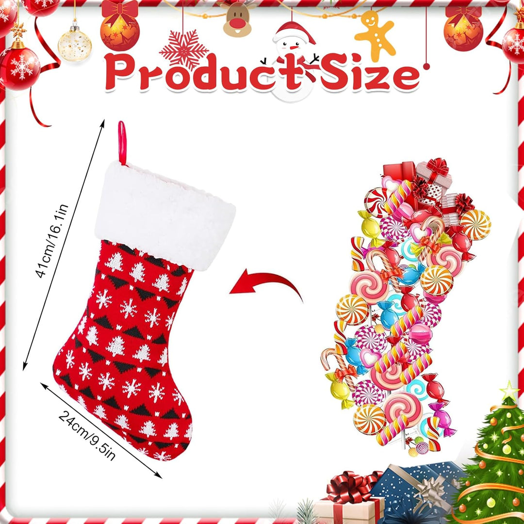 Lonsien Nikolausstrumpf gross 4 STK Weihnachtsstrumpf Geschenkbeutel Nikolausstiefel Personalisiert