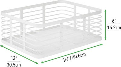 mDesign 6er-Set Allzweckkorb aus Metalldraht – praktischer Aufbewahrungskorb für Küche und Haushalt