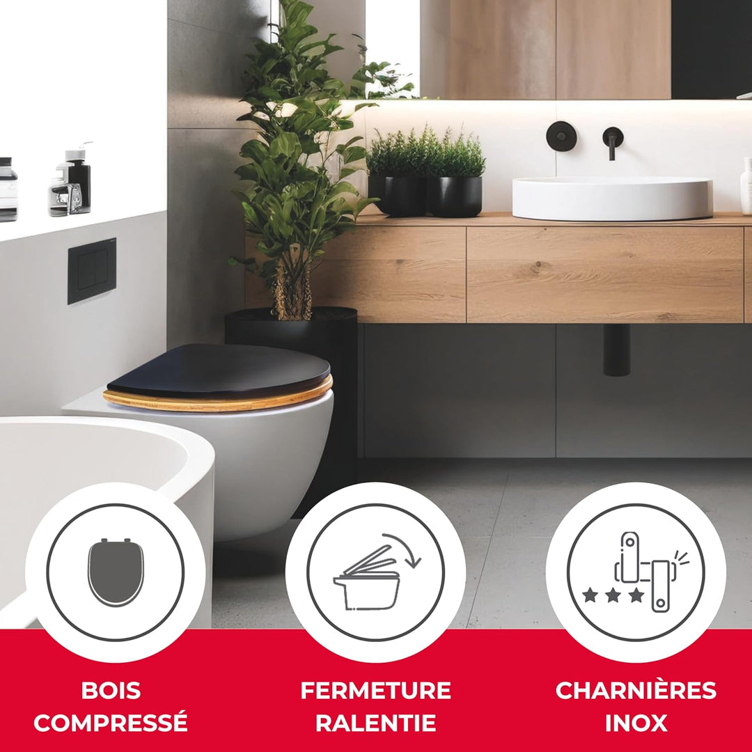 Wirquin 20722708 Casual Line Diplomat Deckel, Schwarz Bambus Holz, Holz