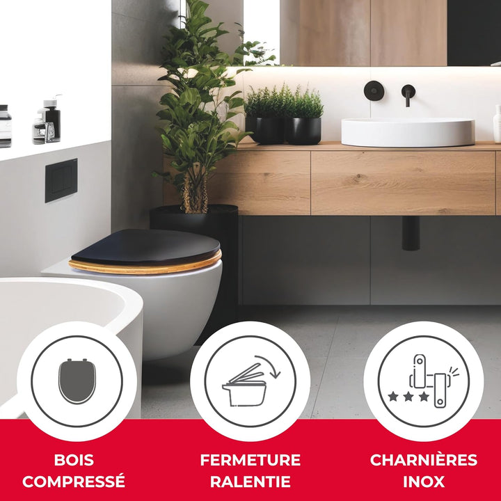 Wirquin 20722708 Casual Line Diplomat Deckel, Schwarz Bambus Holz, Holz