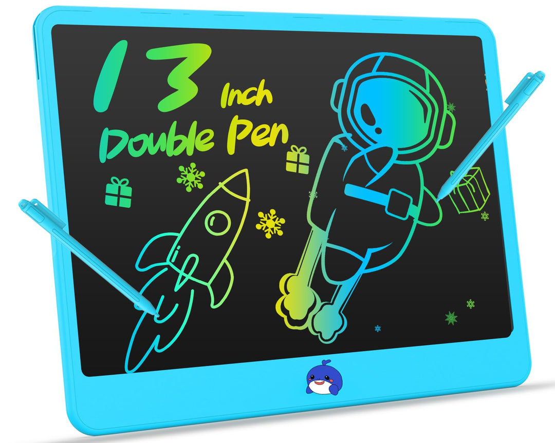LEYAOYAO Dual-Pen LCD Schreibtafel, 13 Zoll Bunte Kritzeleien Maltafel Zaubertafel, Büro-Memoboard,