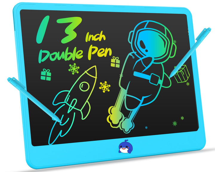 LEYAOYAO Dual-Pen LCD Schreibtafel, 13 Zoll Bunte Kritzeleien Maltafel Zaubertafel, Büro-Memoboard,
