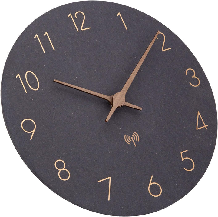 MDF Holz Funkuhr Wanduhr Ohne TickgeräUsche Lautlos 30cm Quarz Batterie Gross Wanduhren Einfach zu L