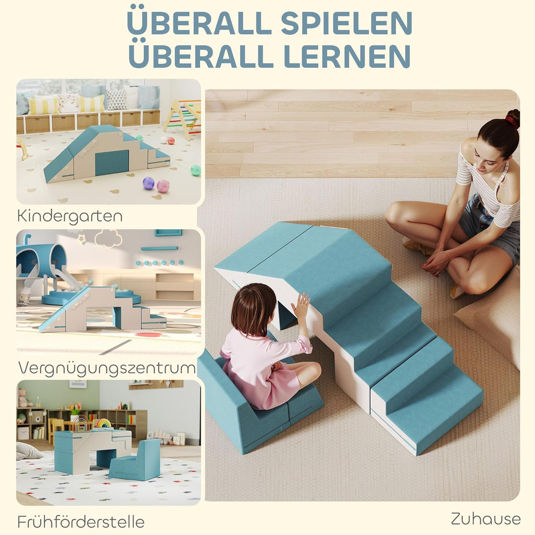AIYAPLAY Schaumstoff Bausteine Kinder 3 Stück Klettern Softbausteine Bausteinset Grossbausteine Baby