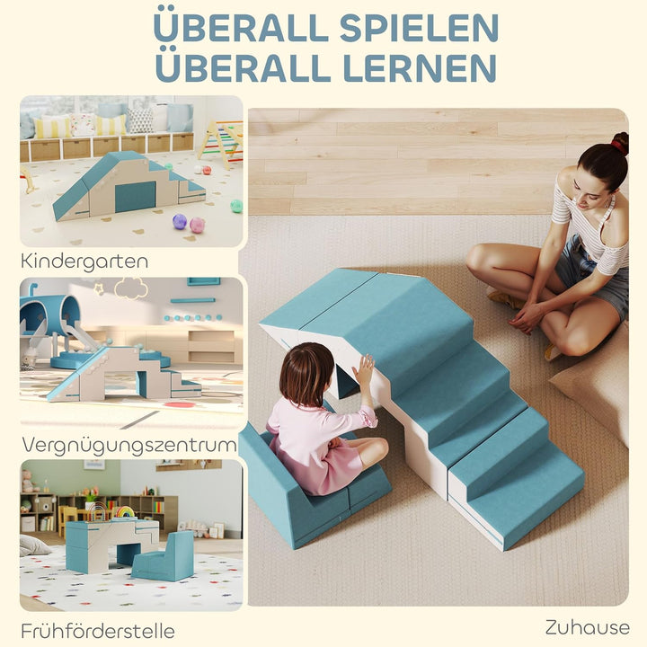 AIYAPLAY Schaumstoff Bausteine Kinder 3 Stück Klettern Softbausteine Bausteinset Grossbausteine Baby