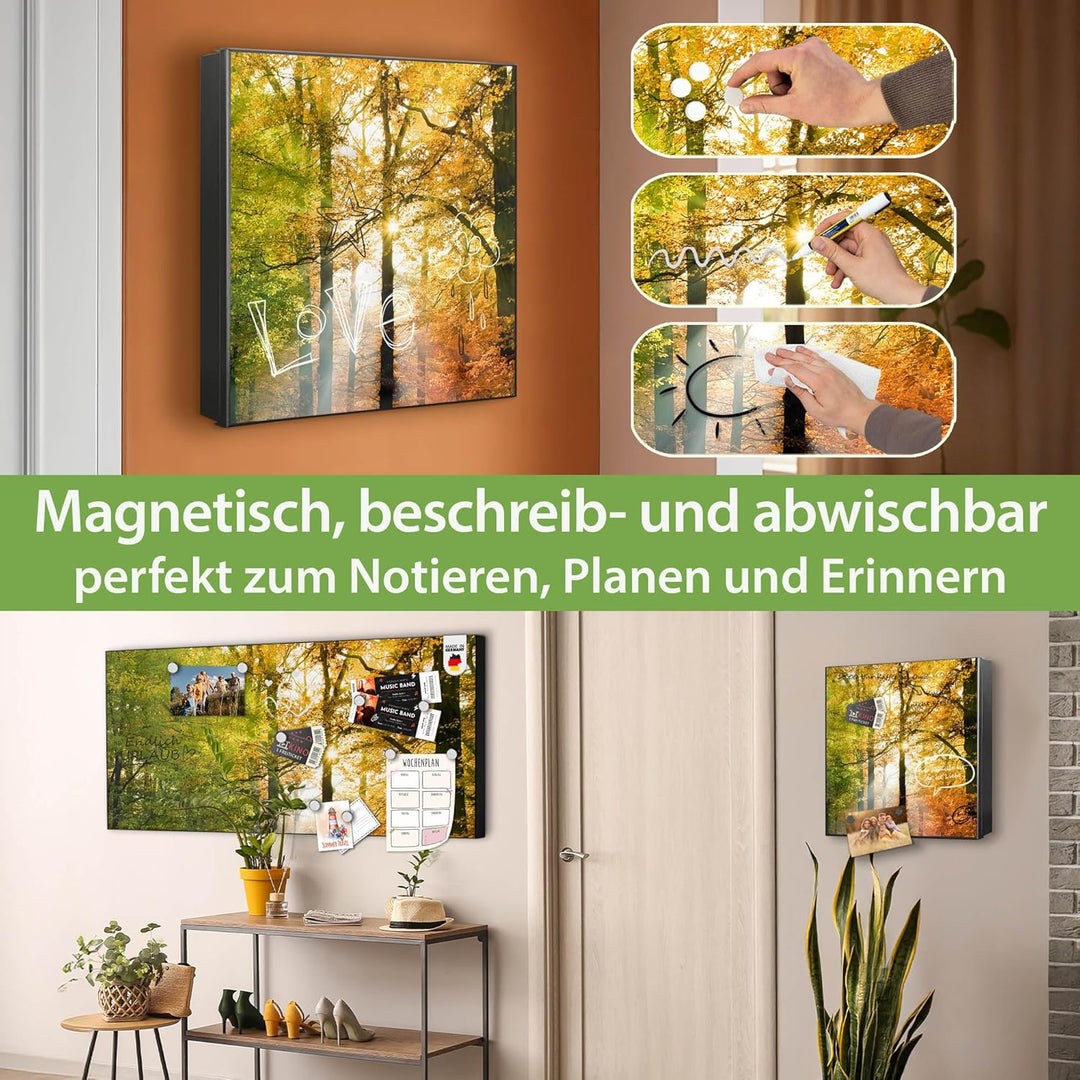 banjado Grosser Schlüsselkasten Metall - Schlüsselbox 30x30cm mit 32 Haken - Schlüsselkasten modern