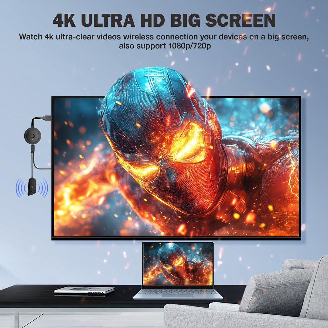 AT-MIZHI Wireless HDMI Dongle für Miracast - 4K HD Display WiFi Adapter für Streaming from Smartphon