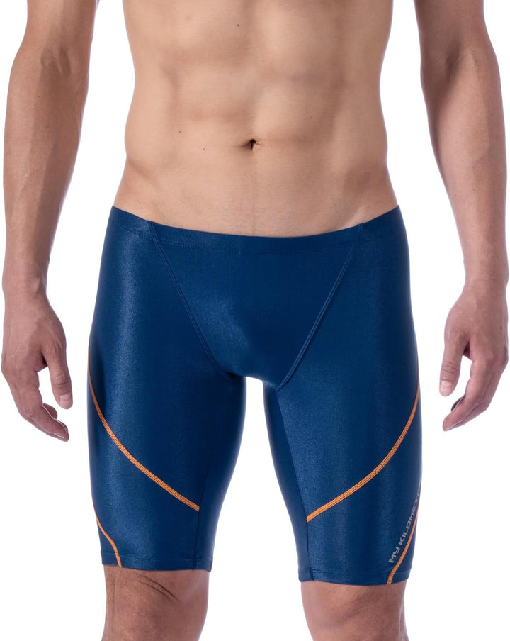 MY KILOMETRE Herren Jammers Lang Badehose Schwimmen Badeanzug Jammer Dunkelblau-pbt M, Dunkelblau-pb