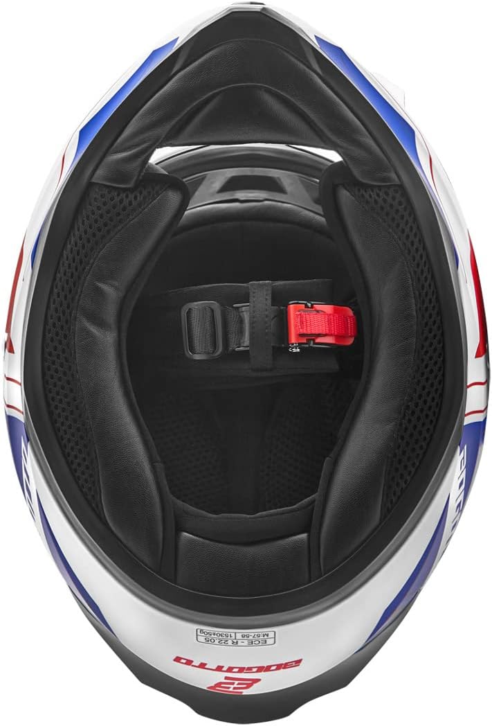 Bogotto V128 Strada Helm, XL blau/rot/weiß
