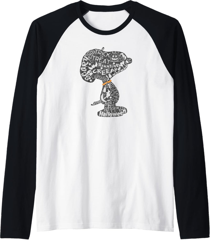 Peanuts Halloween Snoopy Silhouette Raglan