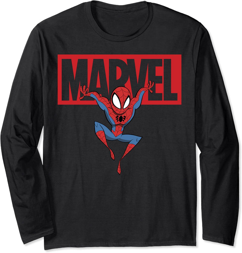 Marvel Spider-Man Logo Doodle Langarmshirt