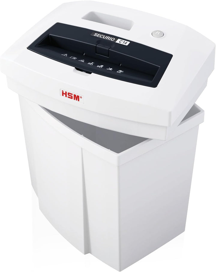 HSM SECURIO C14 Home Office Aktenvernichter, Sicherheitsstufe P4, 6 Blatt Partikelschnitt, DSGVO-kon