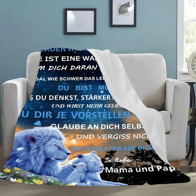 Personalisierte Decke Geschenk für Sohn Von Eltern, Kuscheldecke Flauschige An Unseren Sohn Von Mama