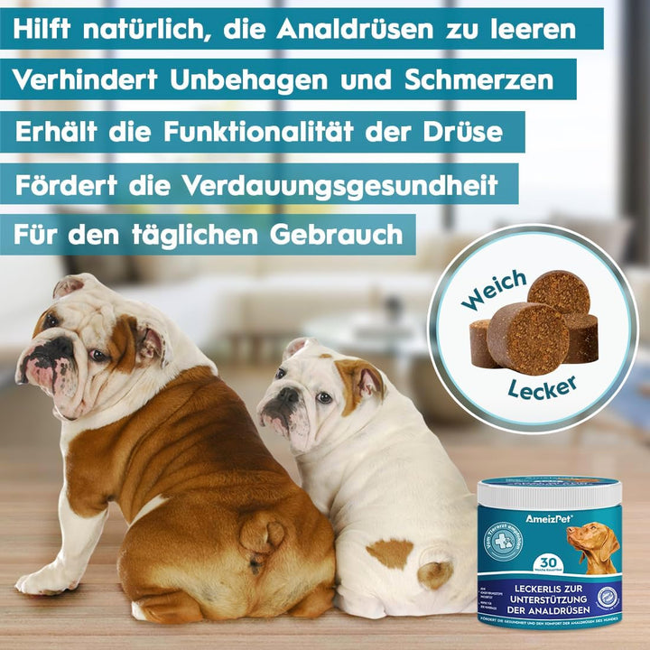 AmeizPet Hunde Weiche Leckerlis Analdrüsen Salbe für Hunde, Analdrüsen Salbe Hund Verdauungssnacks,