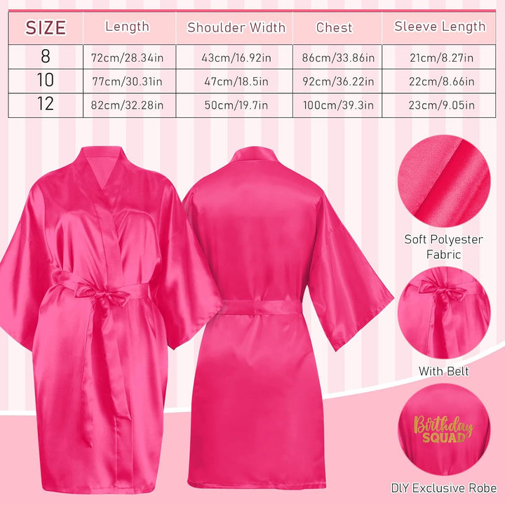 YFNVH 24-tlg. Spa Party Set für Mädchen, Kinder Bademantel Set mit Bademäntel Tragetaschen Haarbände