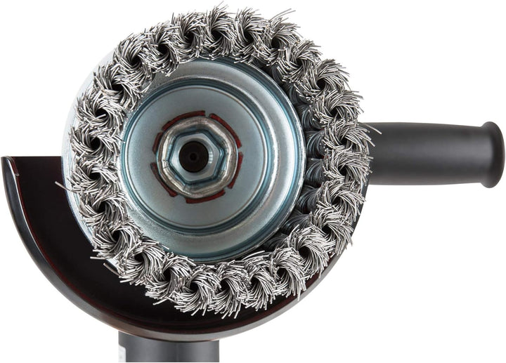 STIER Topfbürste Stahl, gezopfter Draht, für Winkelschleifer, Ø 100 mm, M14, Drahtstärke 0,8 mm, Dra