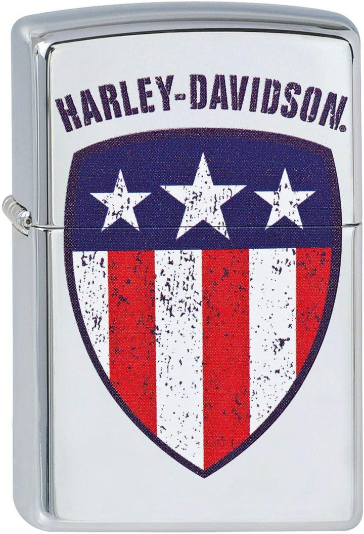 Zippo 2.003.166 Feuerzeuge Harley-Davidson Flag - Collection 2013 - Chrom hoch glänzend, Flag